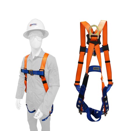 Starke Starke Safety Harness, M/L, 420 lb, Mating Chest/ Tongue Leg Straps, Back D-Ring SBC100-ML